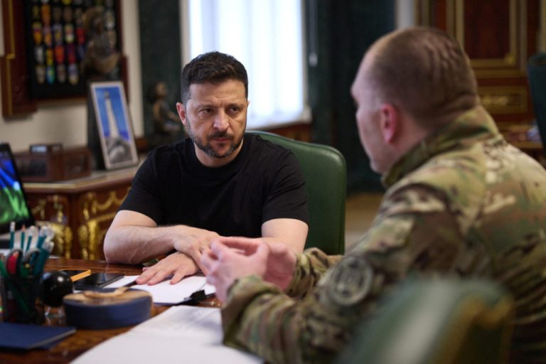 Ukraine's President Zelenskiy and Head of the Security Service of Ukraine Maliuk attend a meeting in Kyiv