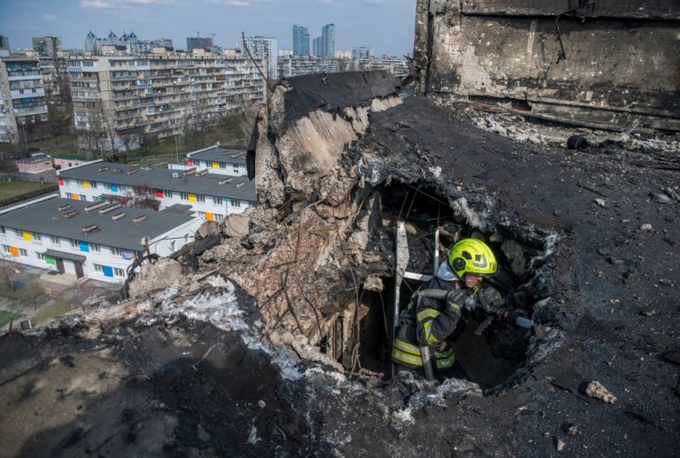 Russian drone strike in Kyiv
