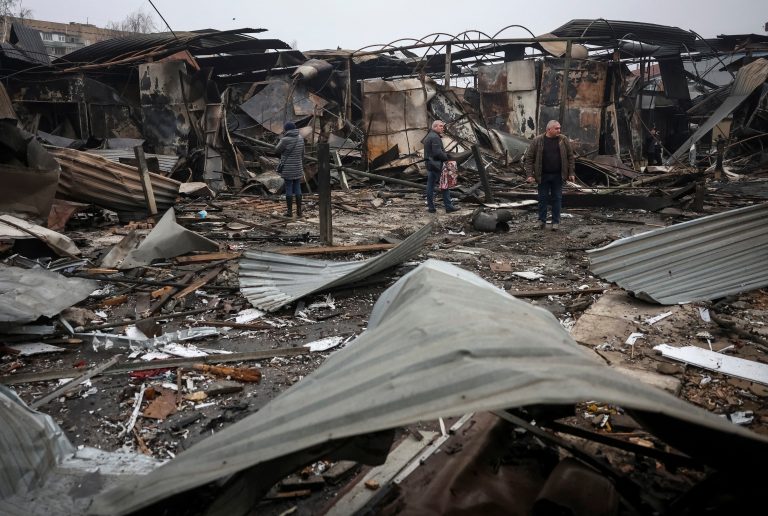Aftermath of a Russian military attack in Kramatorsk