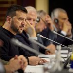 FILE PHOTO: Ukraine's President Zelenskiy speaks during a EU-Ukraine foreign ministers meeting in Kyiv